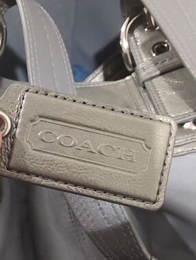Coach Gray Leather Tote with Branded Hangtag